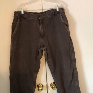 Men’s cargo Carhartt dungaree barnyard fit 36x32 flannel lined washed duck pants